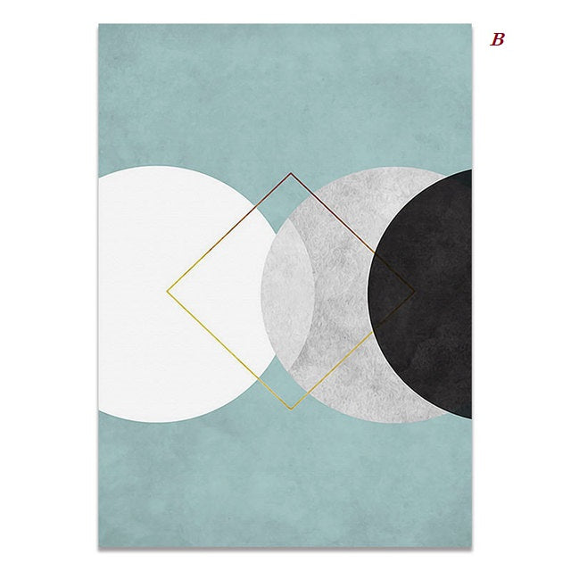 Abstract Pastel Bubbles Geometric Canvas Prints | Nordic Minimalist Wall Art For Living Room Kids Room Modern Office Décor