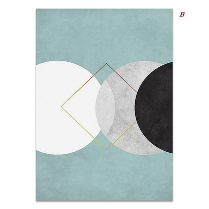 Abstract Pastel Bubbles Geometric Canvas Prints | Nordic Minimalist Wall Art For Living Room Kids Room Modern Office Décor