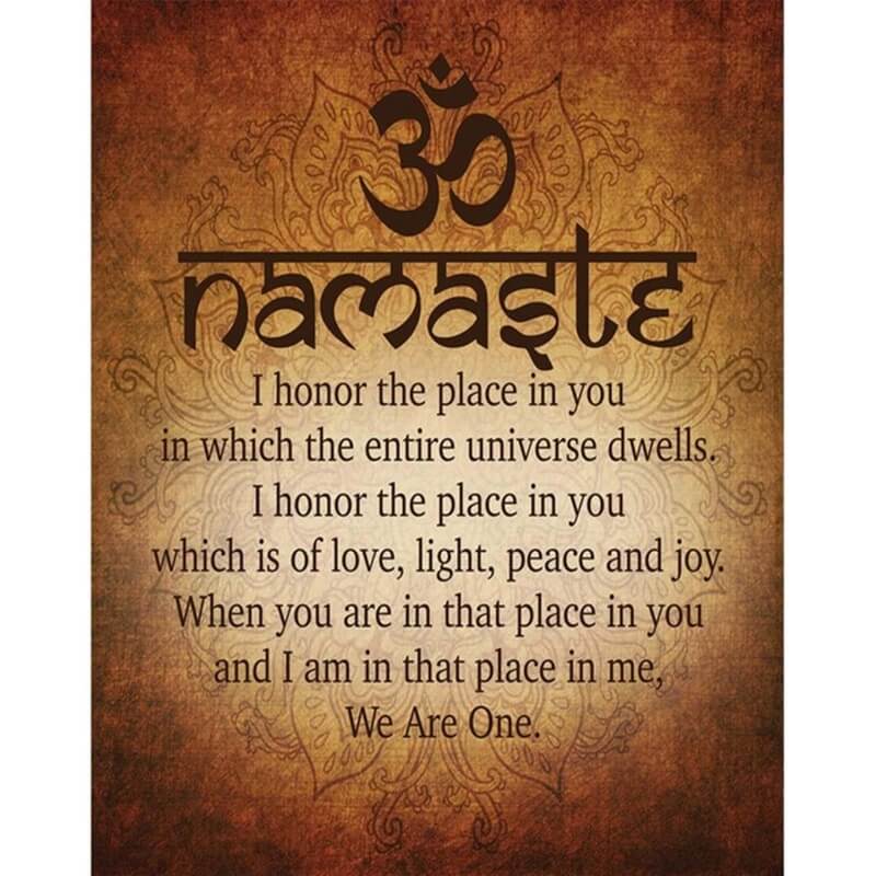 Namaste Buddhist Inspirational Quote Canvas Print | Motivational Spiritual Yoga Poster For Living Room Bedroom Office Home Décor