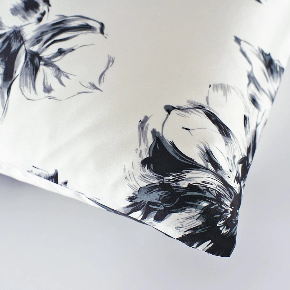Large Floral Mulberry Silk Pillowcase