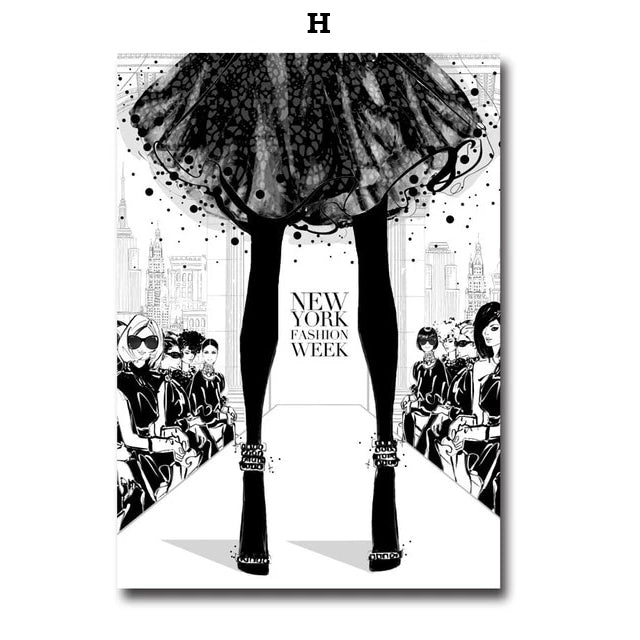 New York Vogue Fashion Canvas Prints | Handbag & Heels Glamour Wall Art Boutique For Designer Home Décor