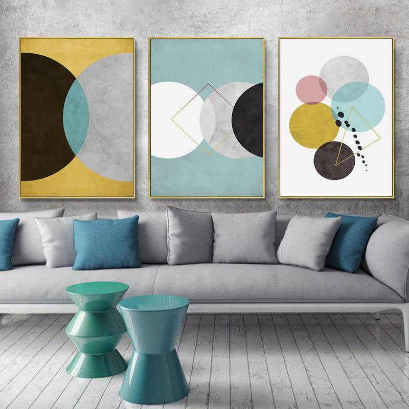 Abstract Pastel Bubbles Geometric Canvas Prints | Nordic Minimalist Wall Art For Living Room Kids Room Modern Office Décor