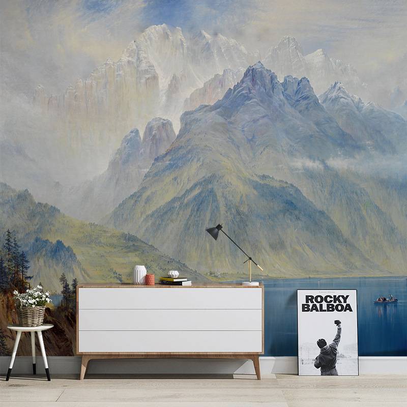 Nordic Abstract Misty Mountain Mural Wallpaper (SqM)