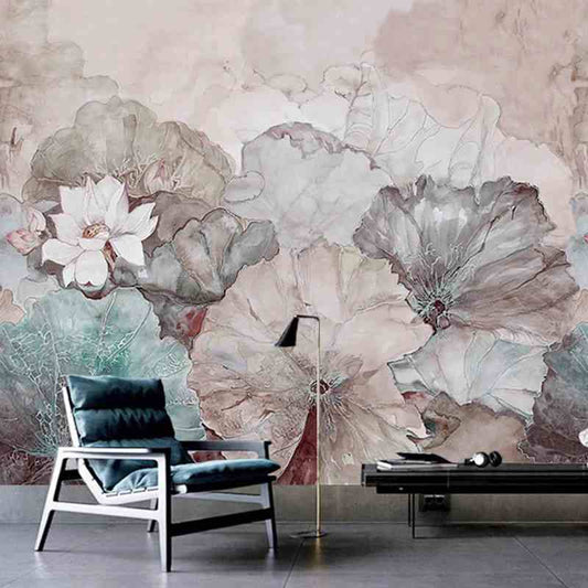 Pastel Lotus Mural Wallpaper (SqM)