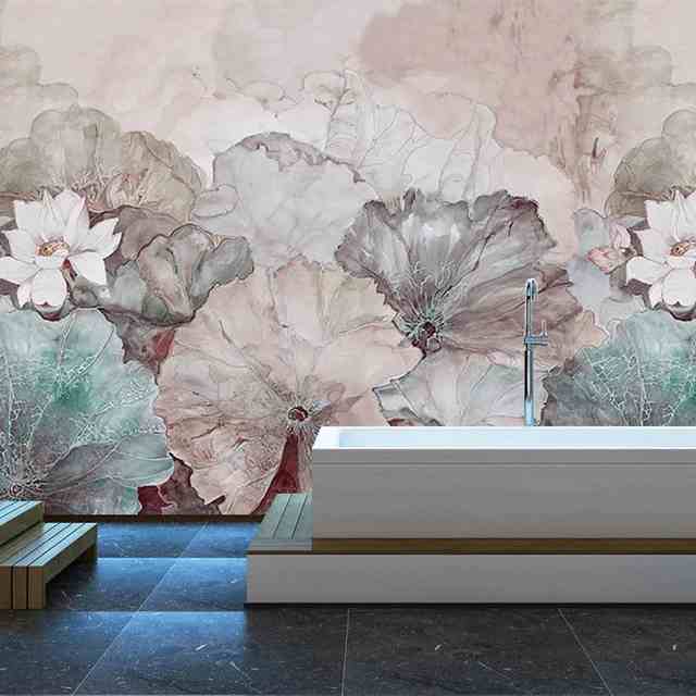 Pastel Lotus Mural Wallpaper (SqM)