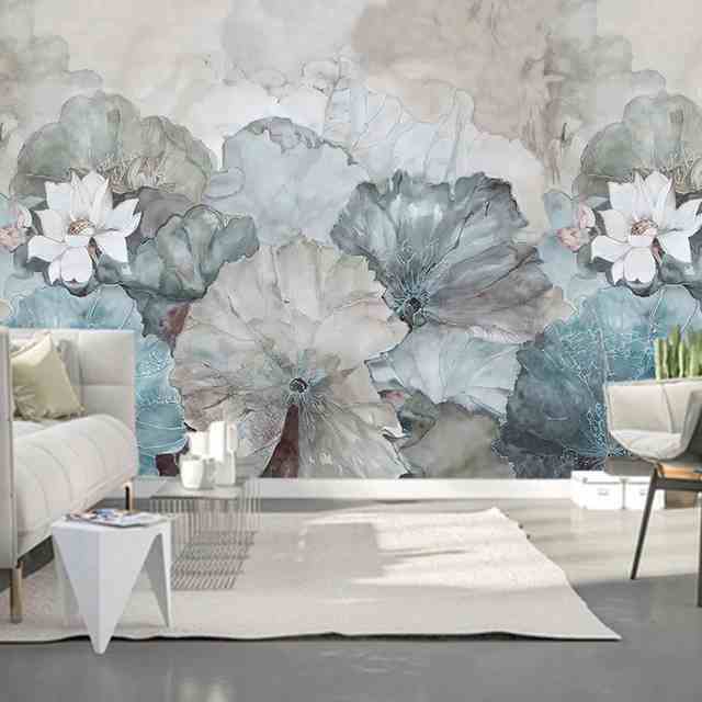 Pastel Lotus Mural Wallpaper (SqM)