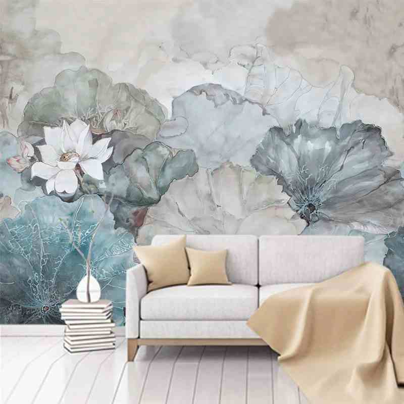 Pastel Lotus Mural Wallpaper (SqM)