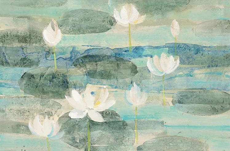 Pastel Lotus Watercolor Mural Wallpaper (SqM)