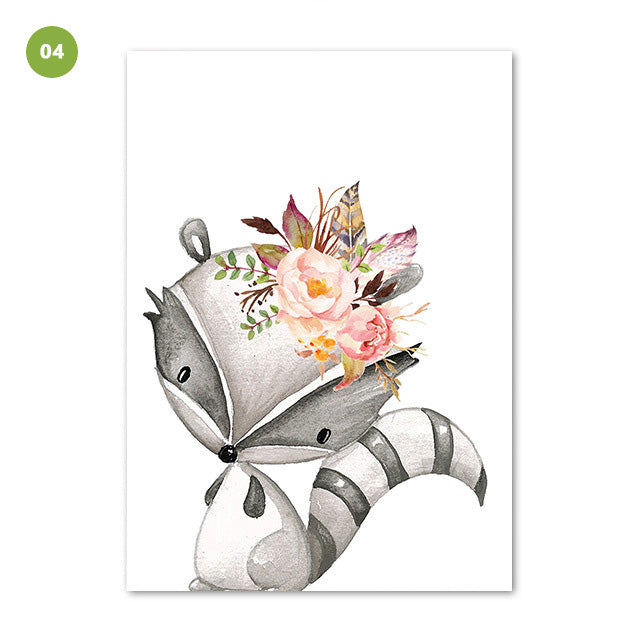 Woodland Animals Canvas Prints For Baby's Bedroom