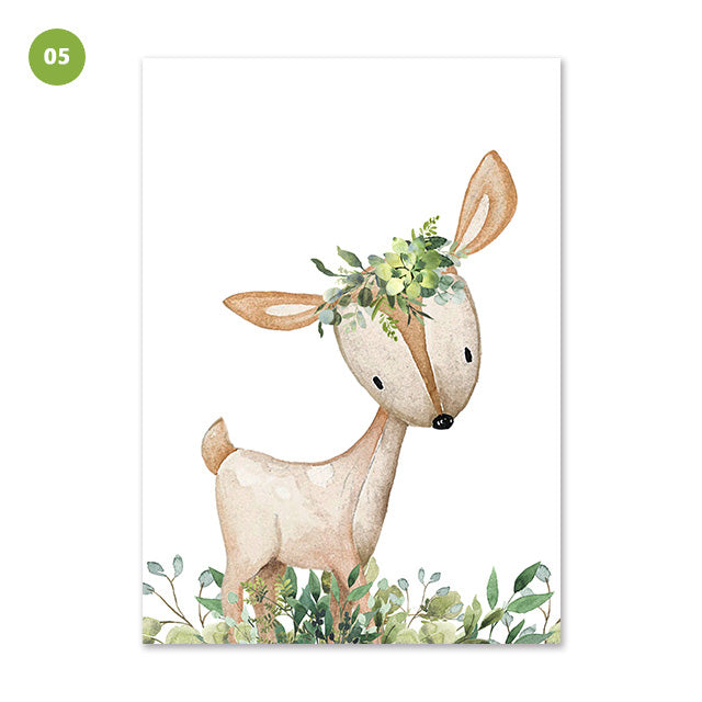 Woodland Animals Canvas Prints For Baby's Bedroom
