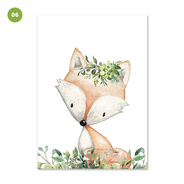 Woodland Animals Canvas Prints For Baby's Bedroom