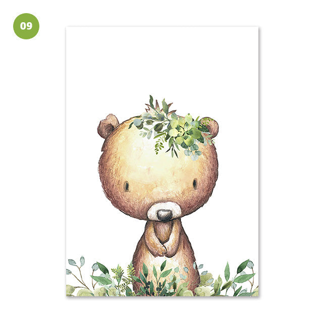 Woodland Animals Canvas Prints For Baby's Bedroom
