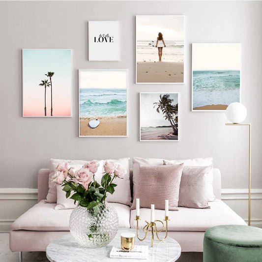 Tropical Ocean Dreams Canvas Prints | Summer Beach Surf Sunset Wall Art For Modern Home Décor