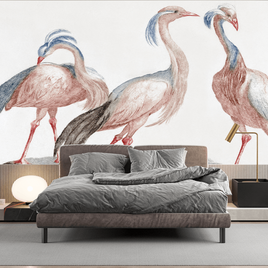 Miss Crane Birds Mural Wallpaper (SqM)