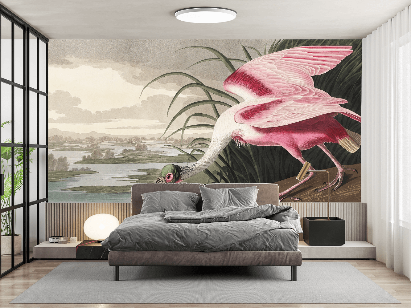 Roseatte Spoonbill Mural Wallpaper (SqM)