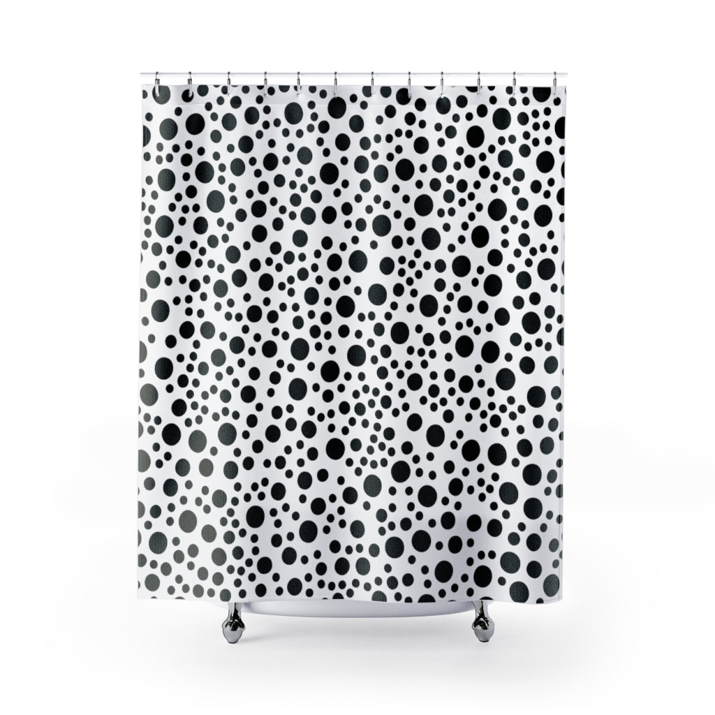 Black Bubbles Shower Curtains