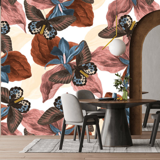 Butterfly Floral Mural Wallpaper (SqM)