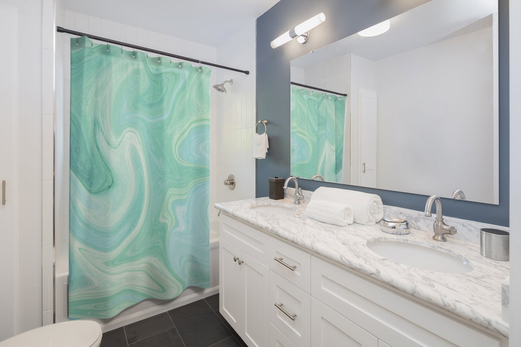 Abstract Marble Shower Curtains