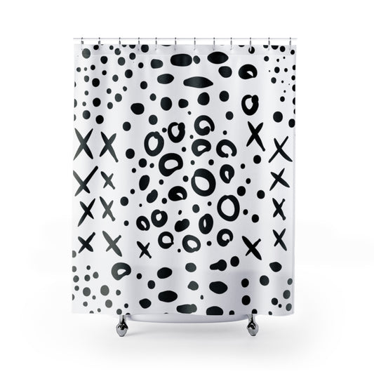 Black Fantasy Shower Curtains