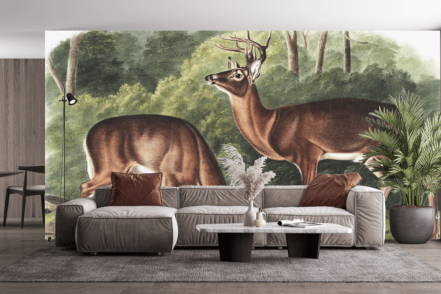 Deer by J.J. Audubon Mural Wallpaper (SqM)