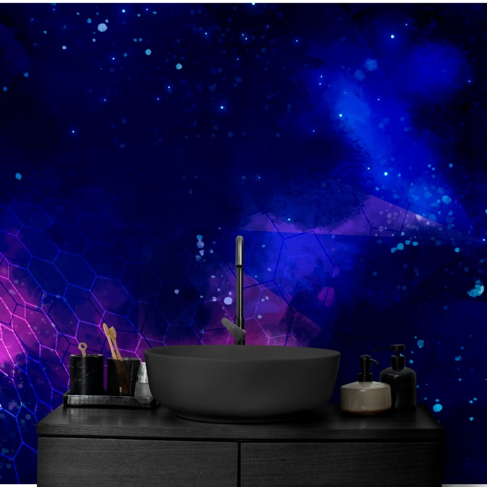 Blue Technology Galaxy Mural Wallpaper (SqM)