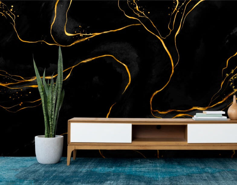 Black Marble Mural Wallpaper (SqM)