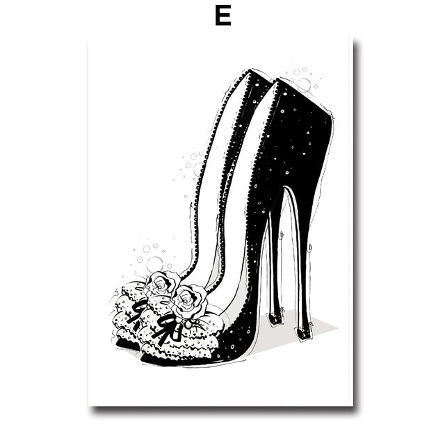 New York Vogue Fashion Canvas Prints | Handbag & Heels Glamour Wall Art Boutique For Designer Home Décor