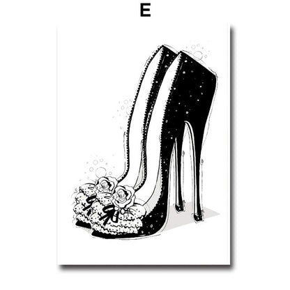 New York Vogue Fashion Canvas Prints | Handbag & Heels Glamour Wall Art Boutique For Designer Home Décor