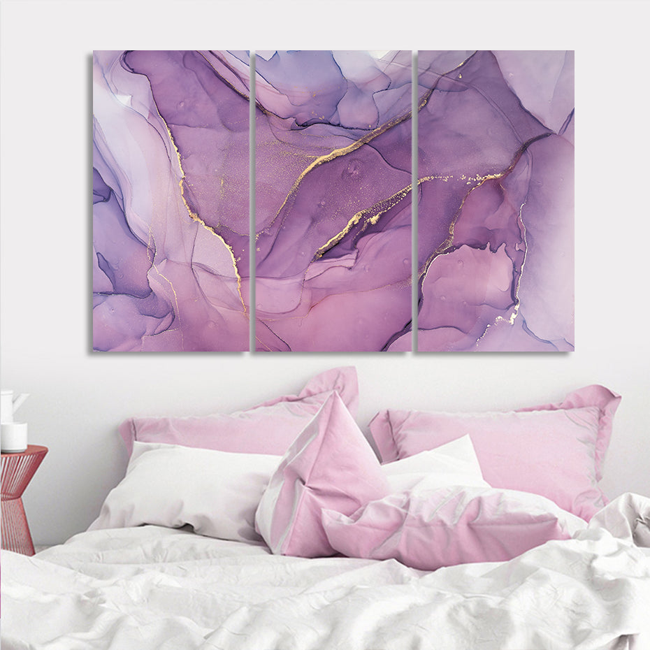 Liquid Purple Marble Canvas Print Wall Art Fine Art For Modern Living Room Bedroom Nordic Home Decor