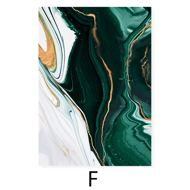 Liquid Green Marble Abstract Large Wall Art Fine Art Canvas Prints Nordic Pictures For Living Room Dining Room Office Interior Decor