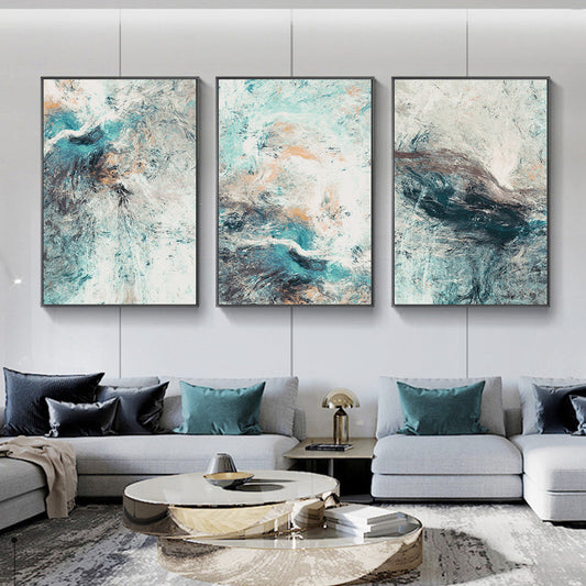 Natural Shades Of Blue Green Modern Abstract Wall Art Fine Art Canvas Prints Nordic Style Pictures Scandinavian Home Office Interiors Art Decor