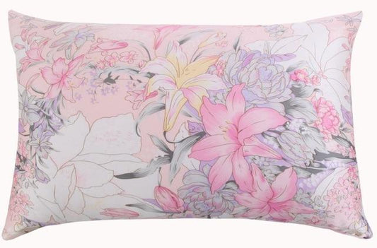 Pink Lilly Mulberry Silk Pillowcase