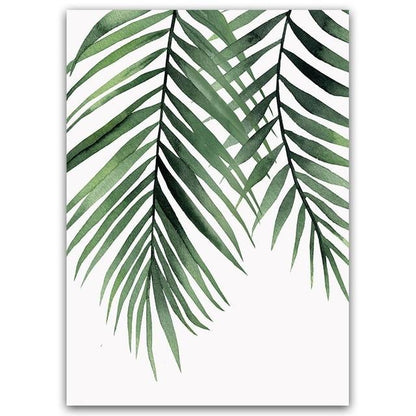 Watercolor Green Leaves Wall Art