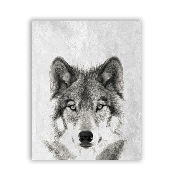 Wolf. B&W Photo Canvas Print