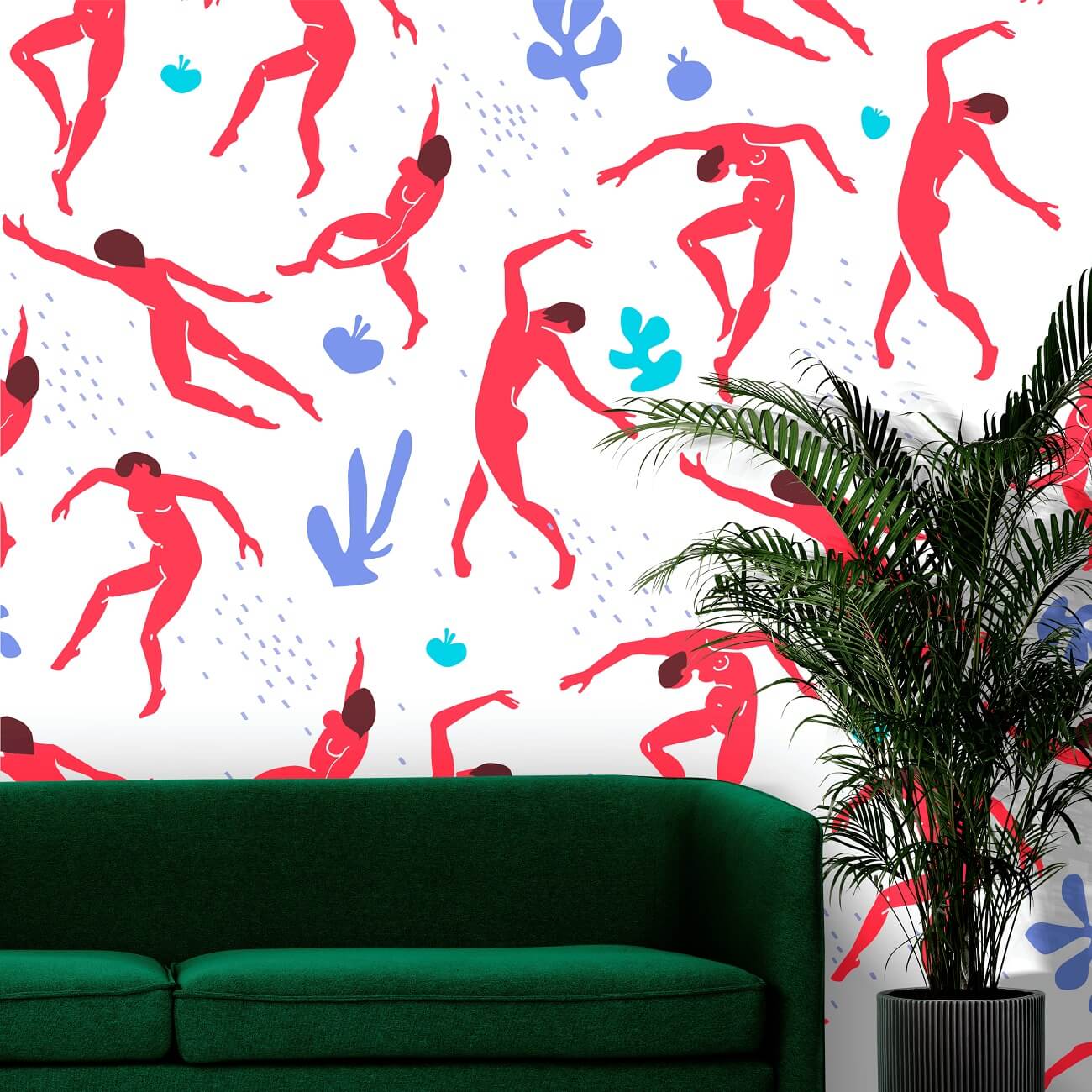 Dance Matisse White Mural Wallpaper (SqM)