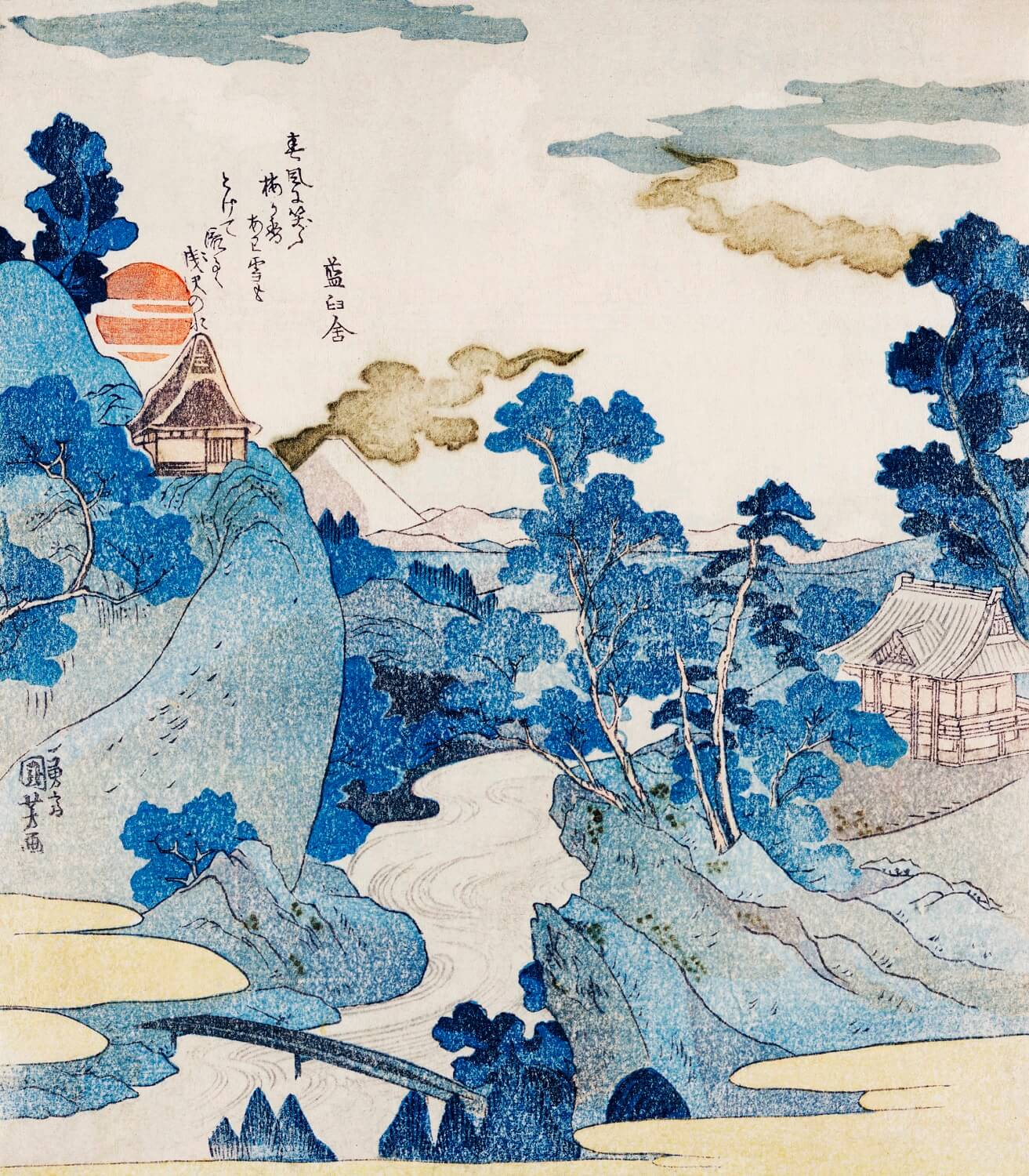Evening Fuji View Mural Wallpaper (SqM)