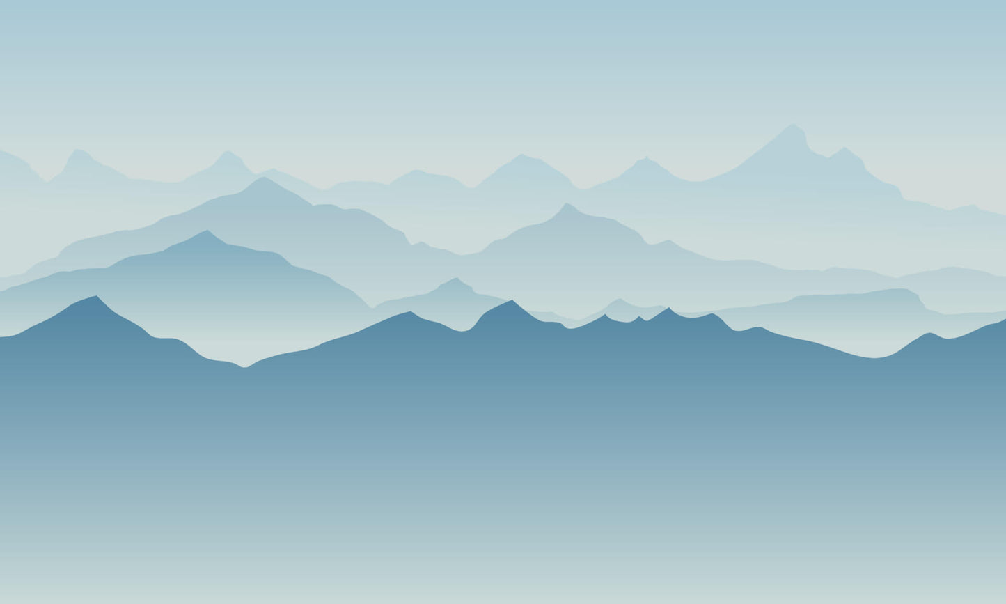 Minimalist Blue Mountain Landscape Ombre Mural Wallpaper (SqM)